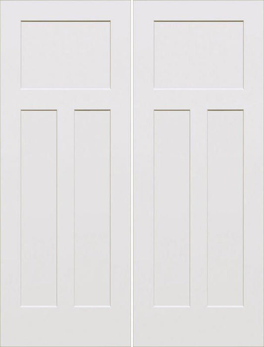 Three Panel Craftsman III Double Door - PBSbuild