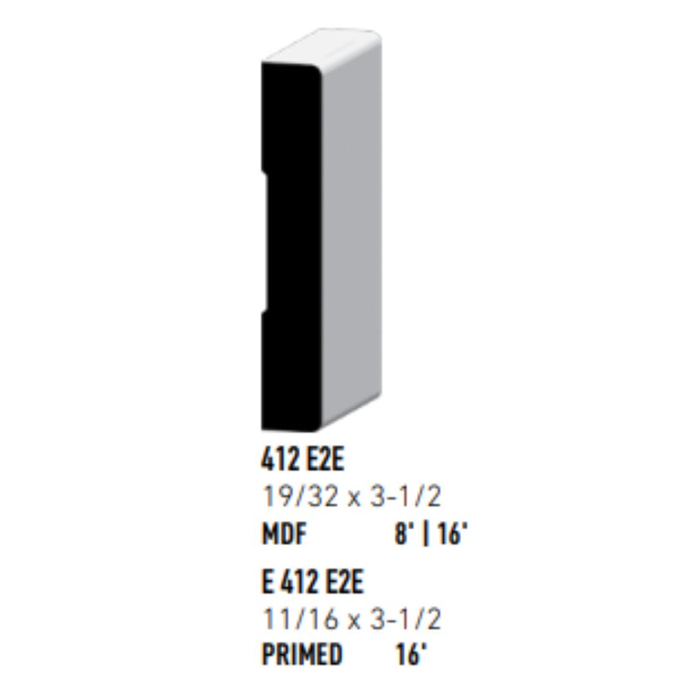 MDF Casing - 19/32 x 3-1/2 (SKU: #412 E2E) — PBSbuild