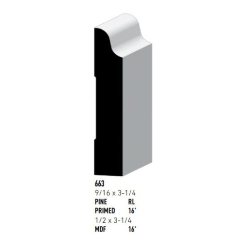 【なっお】①Fourleaf Base MDF & PFJ Base - 9/16 x 3-1/4 (SKU: #663) — PBSbuild