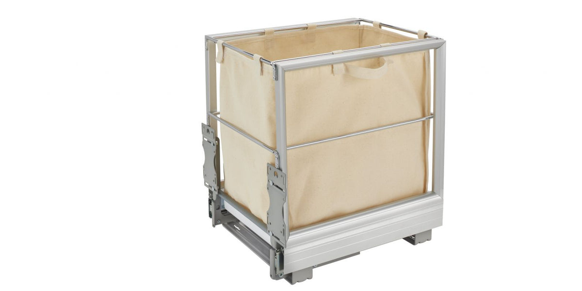 White Single Wire Hamper with Rev-A-Motion and Canvas Bag 5190 — PBSbuild